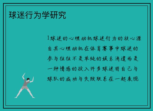 球迷行为学研究