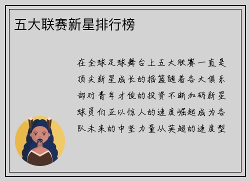 五大联赛新星排行榜